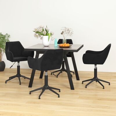 Homestoreking Sillas de comedor giratorias 4 uds terciopelo negro 22