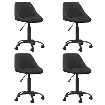 Homestoreking Chaises de salle à manger rotatives 4 pcs velours noir 59