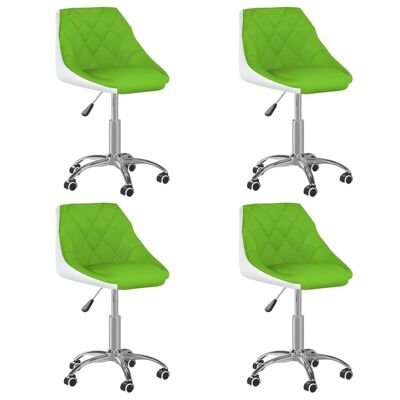 Homestoreking Sillas de comedor giratorias 4 uds cuero artificial verde e 3