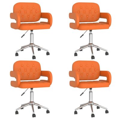 Homestoreking Sillas de comedor giratorias 4 piezas cuero artificial naranja 6