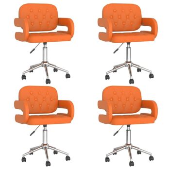 Homestoreking Chaises de salle à manger rotatives 4 pcs cuir artificiel orange 6