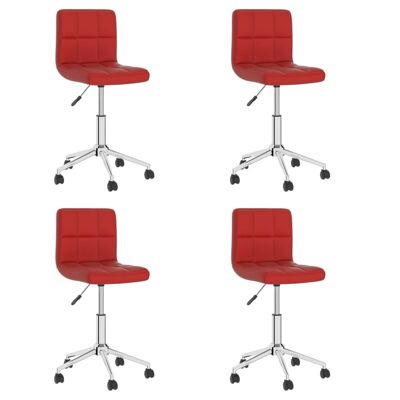 Homestoreking Dining room chairs rotatable 4 pcs artificial leather wine red 20