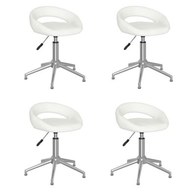 Homestoreking Chaises de salle à manger rotatives 4 pcs cuir artificiel blanc 7