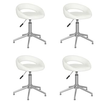 Homestoreking Chaises de salle à manger rotatives 4 pcs cuir artificiel blanc 7