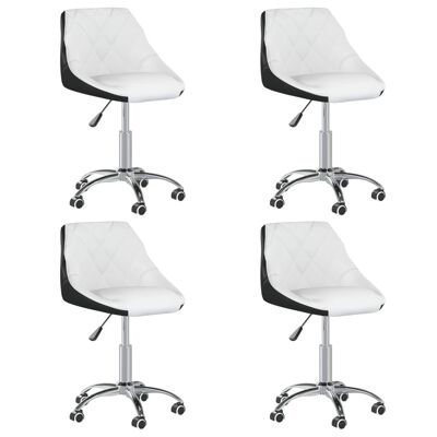 Homestoreking Chaises de salle à manger rotatives 4 pcs cuir artificiel blanc et 3