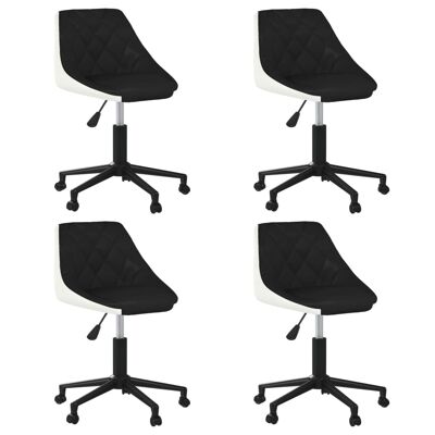 Homestoreking Dining room chairs rotatable 4 pcs imitation leather black e 3