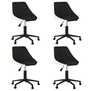 Homestoreking Chaises de salle à manger rotatives 4 pcs simili cuir noir e 3