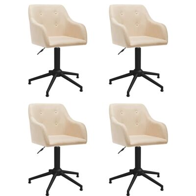 Homestoreking Chaises de salle à manger rotatives 4 pcs tissu couleur crème 26