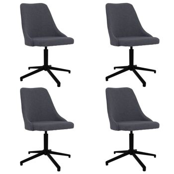 Homestoreking Chaises de salle à manger rotatives 4 pcs tissu gris foncé 16