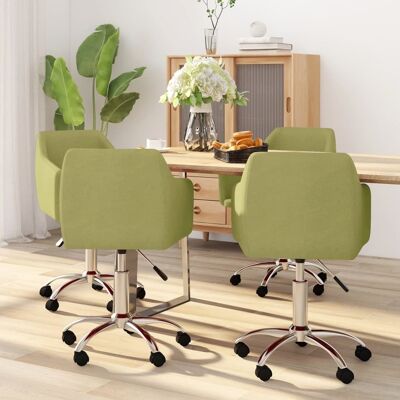 Homestoreking Dining room chairs rotatable 4 pcs fabric green 12