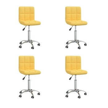 Homestoreking Chaises de salle à manger rotatives 4 pcs tissu jaune moutarde 9