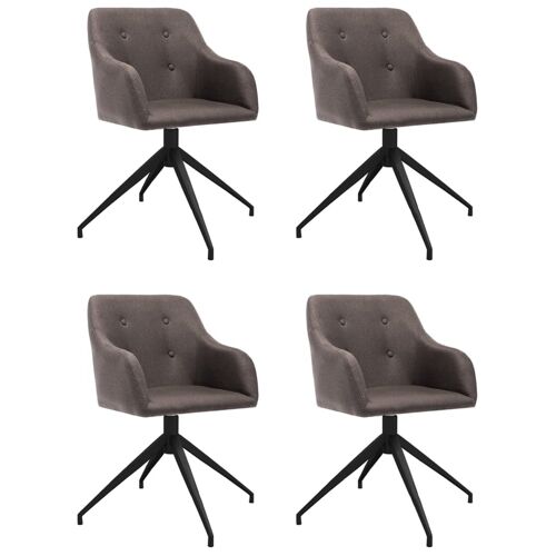 Homestoreking Eetkamerstoelen draaibaar 4 st stof taupe 35