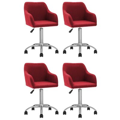 Homestoreking Sillas de comedor giratorias 4 uds tela vino rojo 14