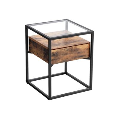 Industrial design side table glass