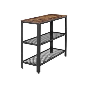 Table console de style industriel avec 2 étagères 3