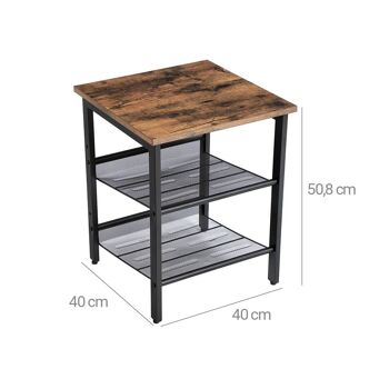 Tables d'appoint Homestoreking - Style vintage industriel - Marron avec cadre en métal noir - Ensemble de deux 8