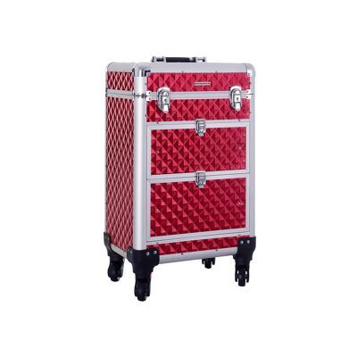 Toilet trolley 2 drawers bright red
