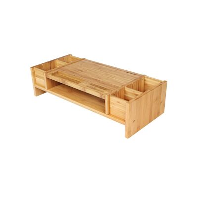 Monitor stand with storage space bamboo