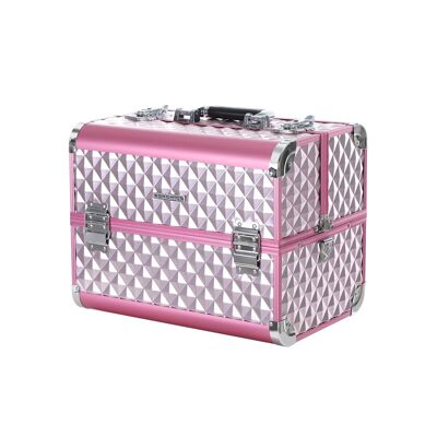 Beauty case rosa-argento