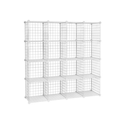 Snap-in shelving system with 16 lattice blocks