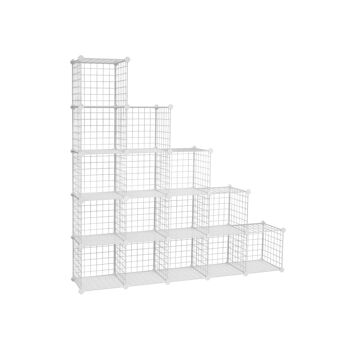 Système d'étagères encliquetables avec 16 blocs de treillis 3