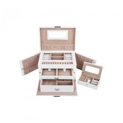 Jewelery box synthetic leather white