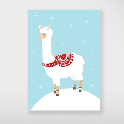 Carte postale "Alpaga de Noël"