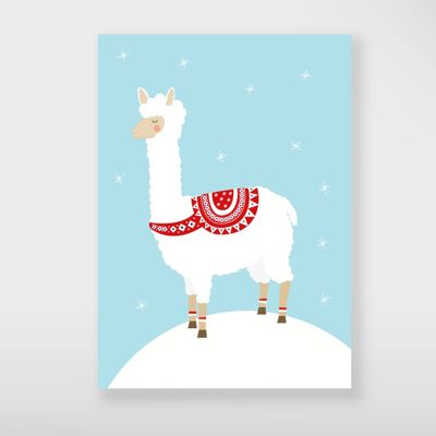 Cartolina "Alpaca di Natale"