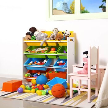 Étagère de chambre d'enfants avec des boîtes colorées 5
