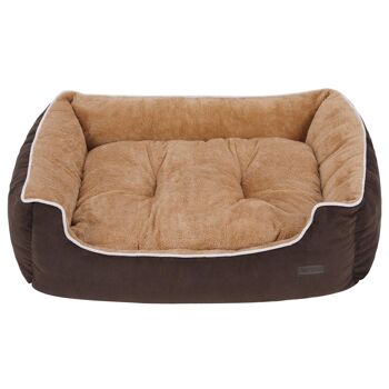 Homestoreking Soft Dog Canapé-Lit avec Coussin Amovible - 90 x 25 x 75 cm - Marron et Beige 8