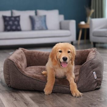 Lit pour Chien Lavable avec Coussin Homestoreking - 90 x 25 x 75 cm - Marron 5