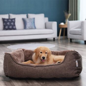 Lit pour Chien Lavable avec Coussin Homestoreking - 90 x 25 x 75 cm - Marron 6