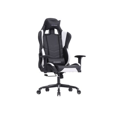 Silla para juegos Homestoreking Syntethic - Cuero - Blanco y negro