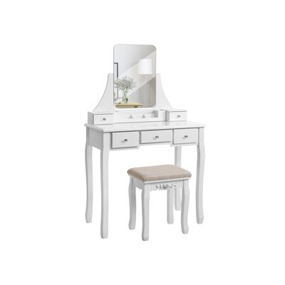 Homestoreking Modern Dressing Table with Frameless Mirror - White