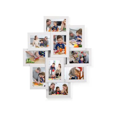 Cadre Photo Collage Homestoreking - Blanc - 10 x 15 cm - Lot de Dix