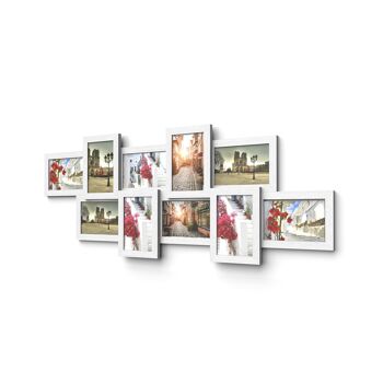 Cadre Photo Homestoreking - Blanc avec Grain de Bois - 10 x 15 cm - Lot de 10 3