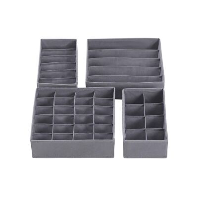 Organiseur de Tissu Pliable pour Sous-Vêtements Homestoreking - Gris - 4 Pièces