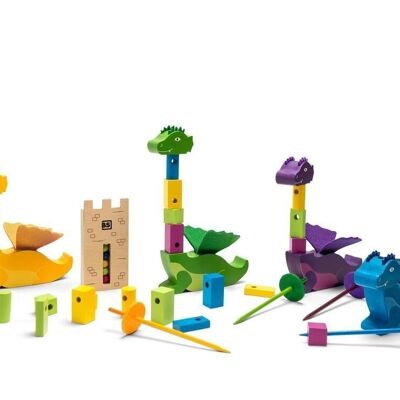 Stack the Dragon - giocattolo in legno - gioco di impilamento - bambini - giocattolo in legno - BS Toys