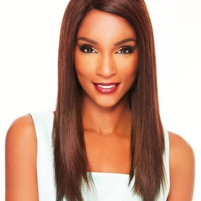 100% remy couture straight lace front & back with 4" deep parting human hair wig - colour 1