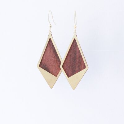 Sierra Losange rosewood earrings