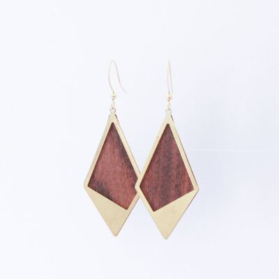 Sierra Losange rosewood earrings