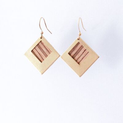 Sierra zebrano square earrings