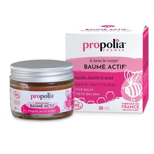 Baume Actif certifié Bio - Propolis, Miel & Karité - 30 ml