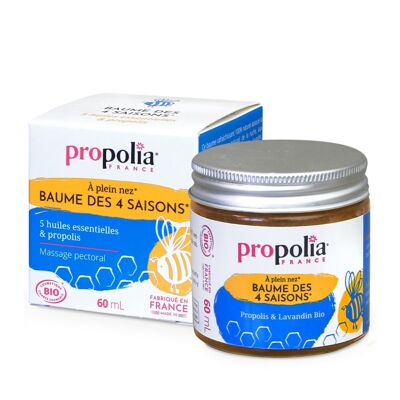 4 Seasons balm certified organic - Propolis & 5 essential oils - 60 ml