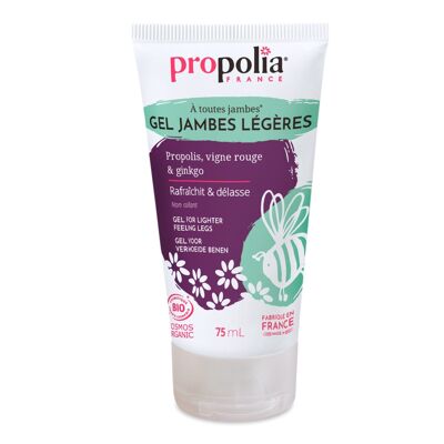 Gel piernas ligeras certificado orgánico - Propóleo, Ginkgo y Vid Roja - 75 ml