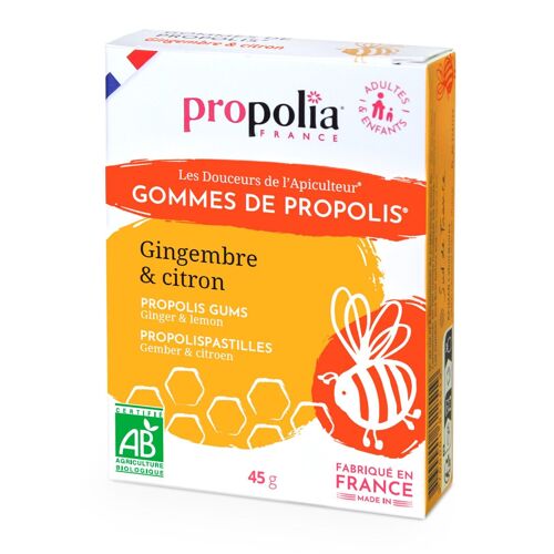 Gommes de Propolis® Bio au Gingembre & Citron - 45 g