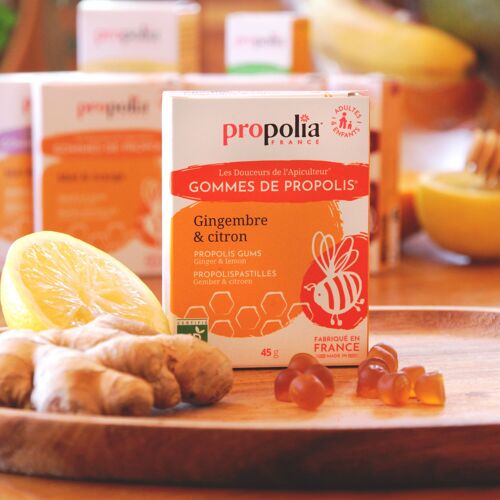 Gommes de Propolis® Bio au Gingembre & Citron - 45 g