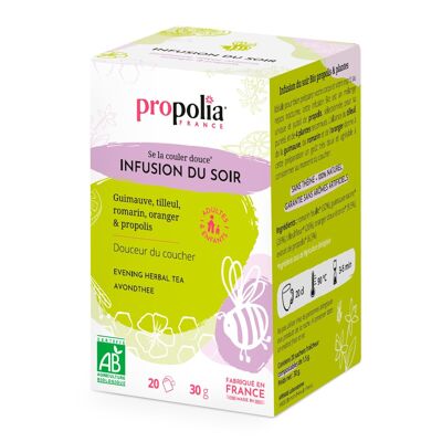 Infusion du soir - Guimauve, tilleul, romarin, oranger & propolis - 20 sachets