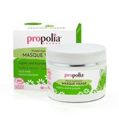 Masque visage certifié COSMOS ORGANIC - Miel, Propolis & Argiles - 50 ml
