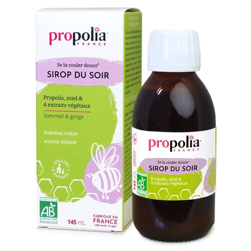 SIROP DU SOIR BIO - Propolis, Miel & 4 extraits de plantes - 145 ml